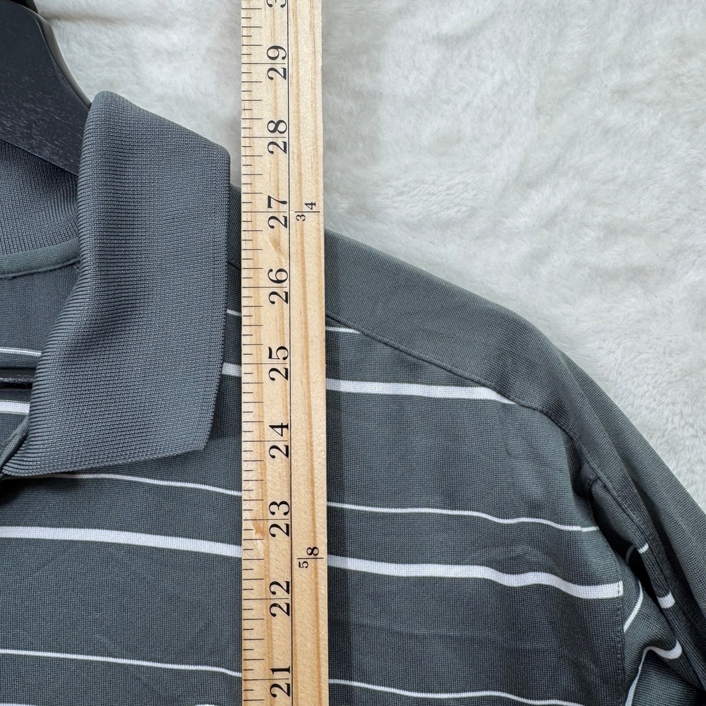 Champion Polo Shirt Mens Large Grey Striped Double Dry Short Sleeve Collared - Picture 5 of 11